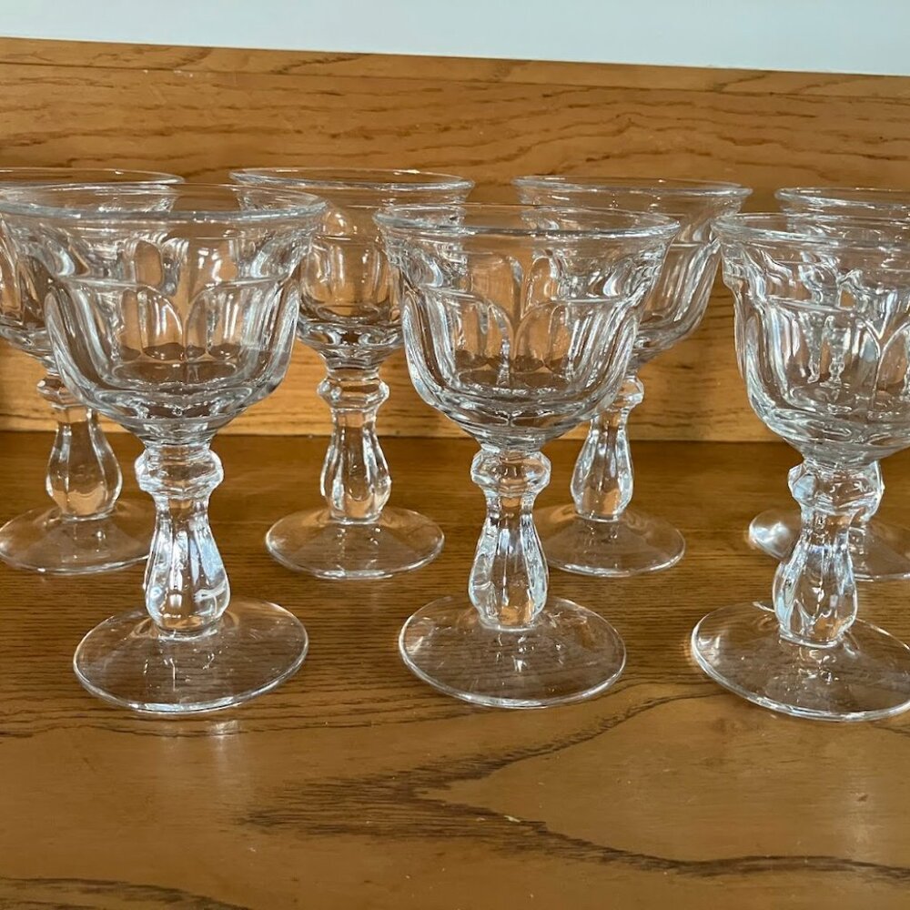 Vintage USA-made small wine glasses, set of 7, Imperial Glass Ohio